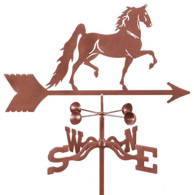 Saddlebred Horse Weathervane With Post Mount Contemporary Weather