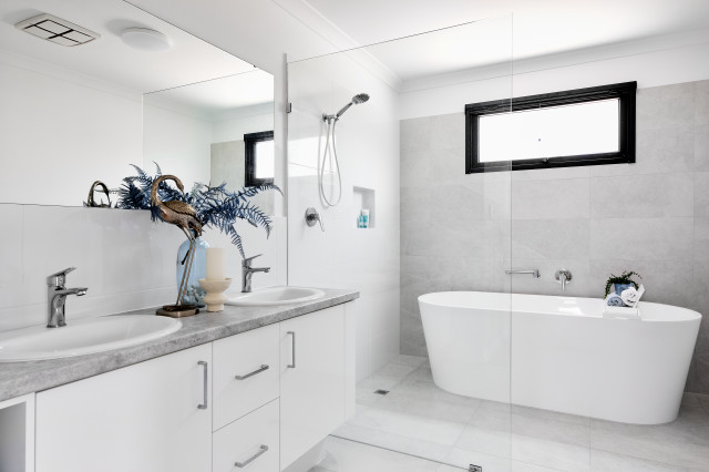 Ensuite trendy-badevaerelse