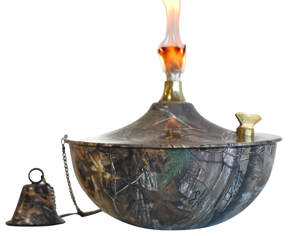 Maui Tabletop Tiki Torch/Oil Lamp Tiki Torch With Snuffer, Realtree Xtra