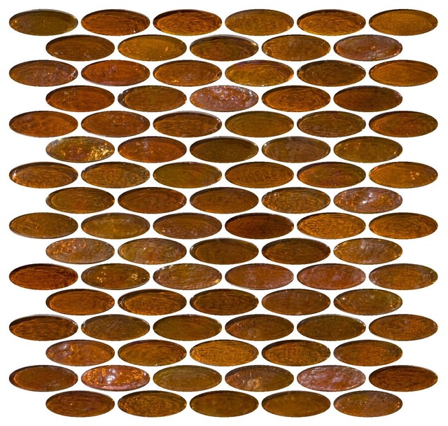 Oval Rootbeer Brown Iridescent Gl Tile Contemporary Mosaic Oval Rootbeer Brown Iridescent Gl Tile Contemporary Mosaic By Susan Jablon Mosaics