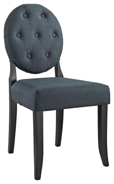 Modern Gray Button Dining Side Chair