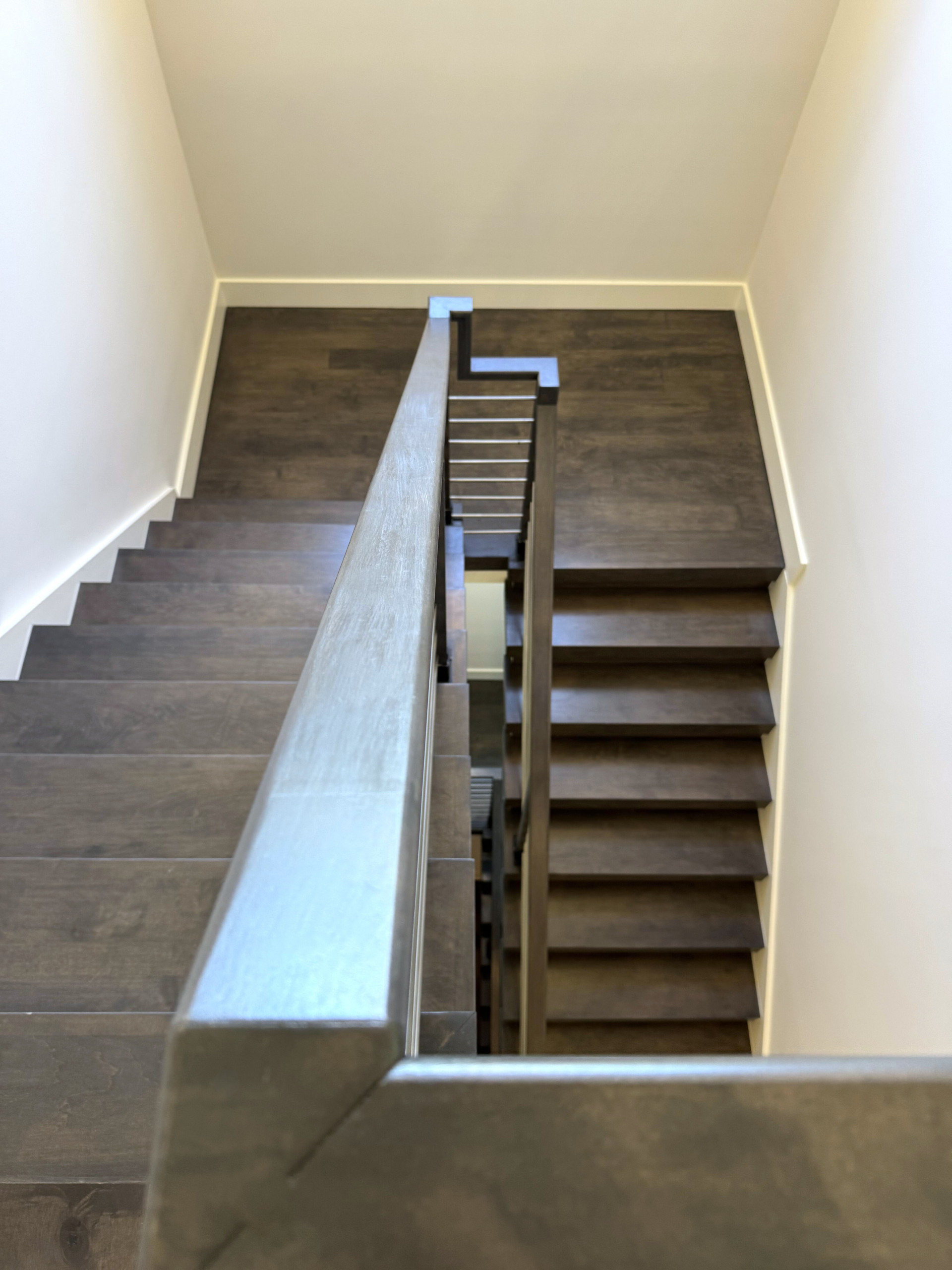 137_Transitional Maple Staircase with Stainless Steel Rail, Clifton, VA 2014