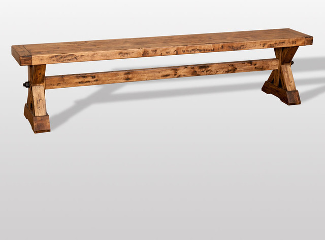 Rustic X Base Farmhouse Trestle Dining Table Set With 2 Benches ...