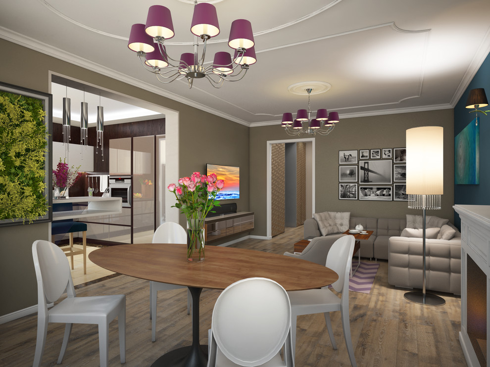 Квартира на ярославском шоссе. Столовая зона гостиной.