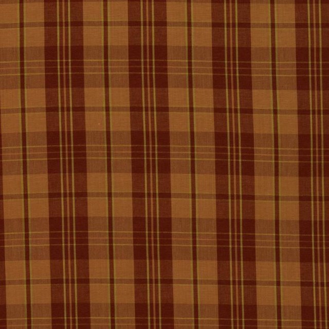 Hathaway Plaid Rust Fabric Rustic Drapery Fabric By Rm Coco