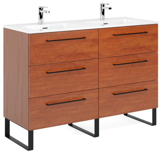 Denver Bathroom Vanity With Sink, 48" Transitional Bathroom Vanities And Sink Consoles by