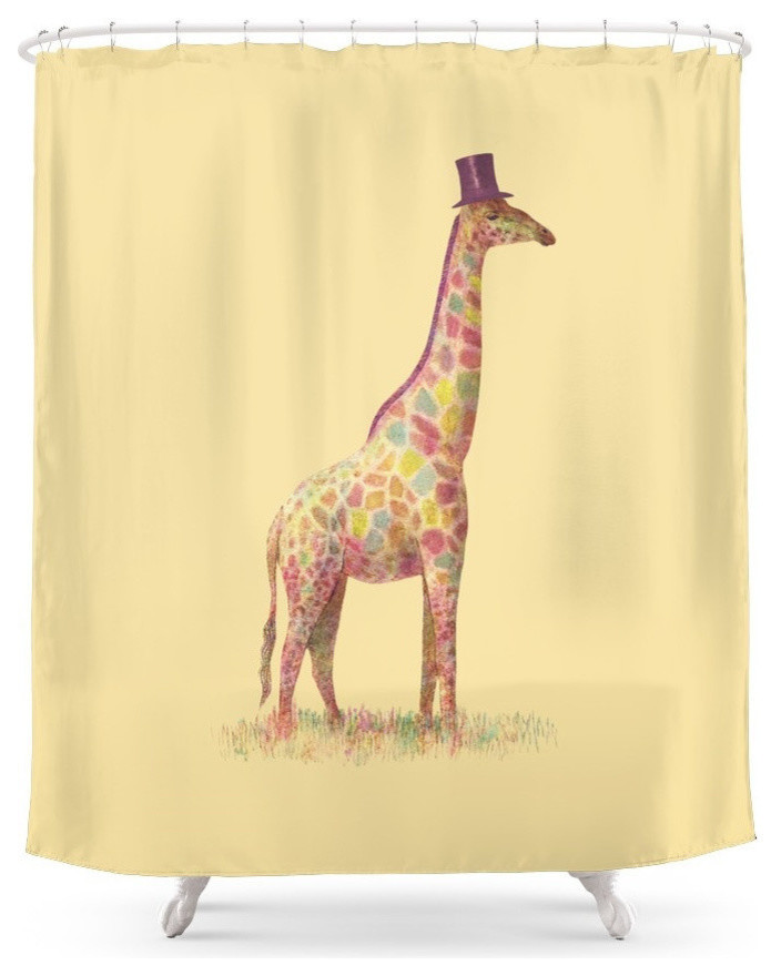 Fashionable Giraffe Shower Curtain Contemporary Shower