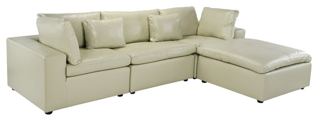 Large Low Profile Sectional Sofa Wide Chaise Lounge Leather Beige Large Low Profile Sectional Sofa Wide Chaise Lounge Leather Beige