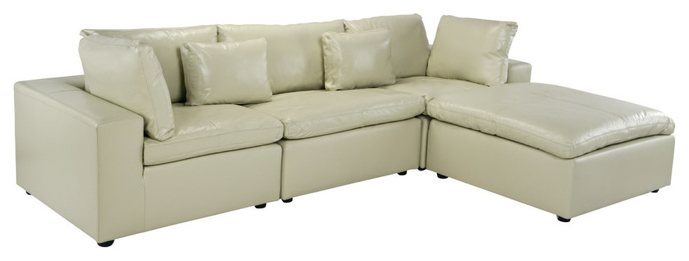 Large Low Profile Sectional Sofa Wide Chaise Lounge Leather Transitional Sectional Sofas By Sofamania