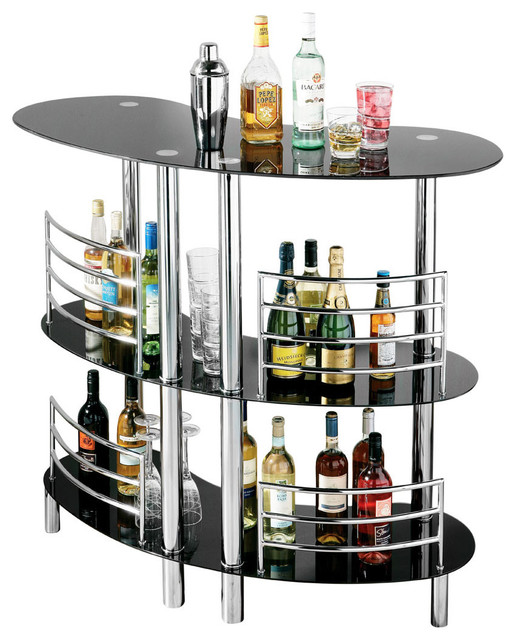 Three Tier Curved Bar Table Contemporary Drinks Trolleys & Bar Carts by Wayfair