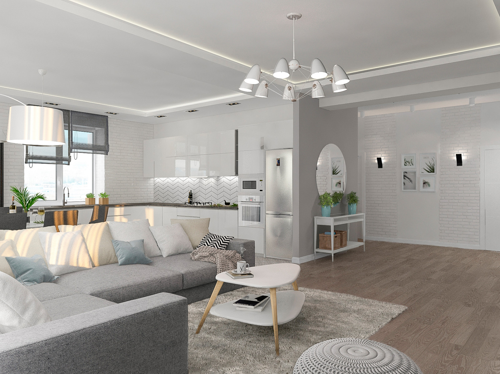 Проект гостиной частного дома. Подсосенки.