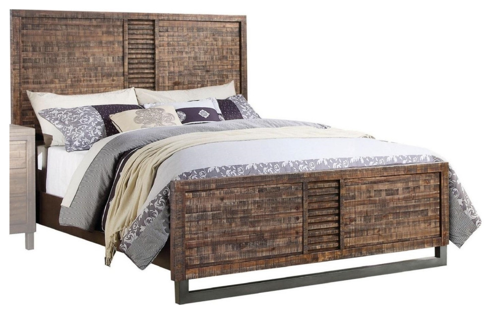 Emma Mason Signature Aria Queen Platform Bed in Reclaimed Oak
