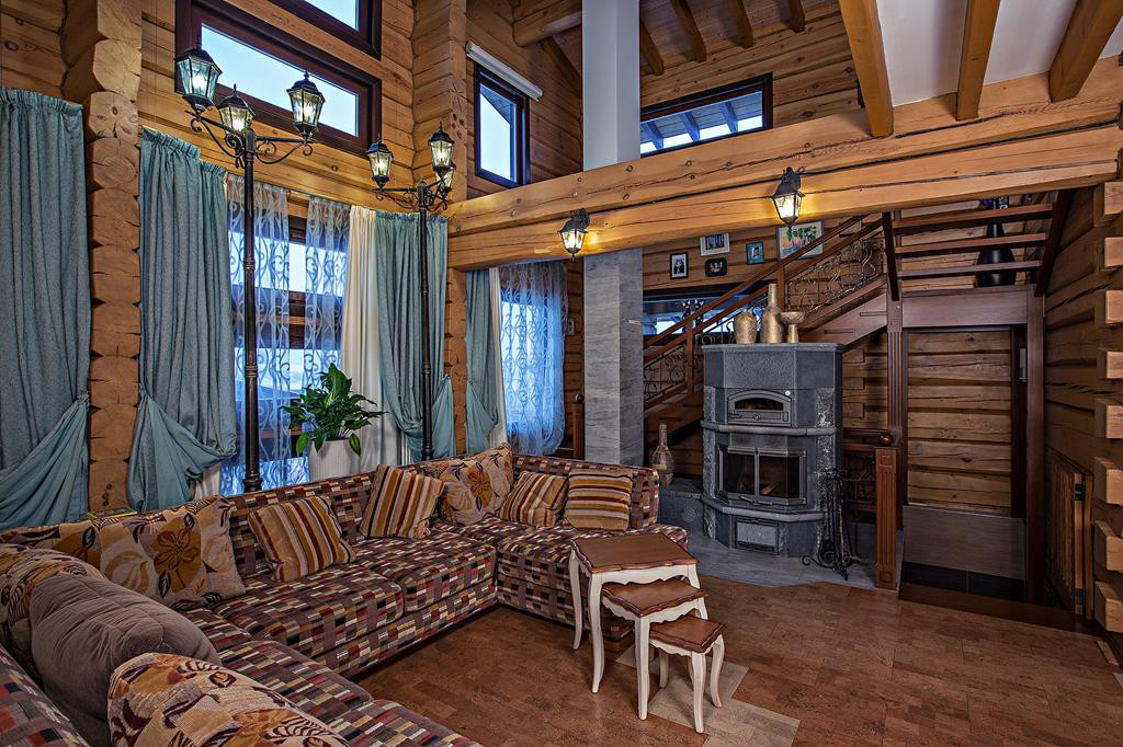 Проект загородного дома из бруса в стиле кантри