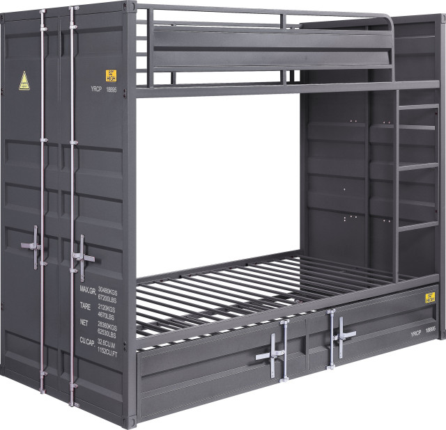 Cargo Bunk Bed, Twin/Twin Industrial Bunk Beds by HedgeApple Houzz