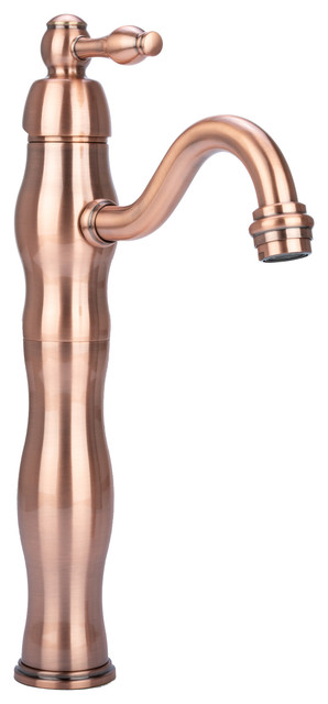 Victorian Vessel Sink Filler Faucet in Antique Copper - Traditional ...