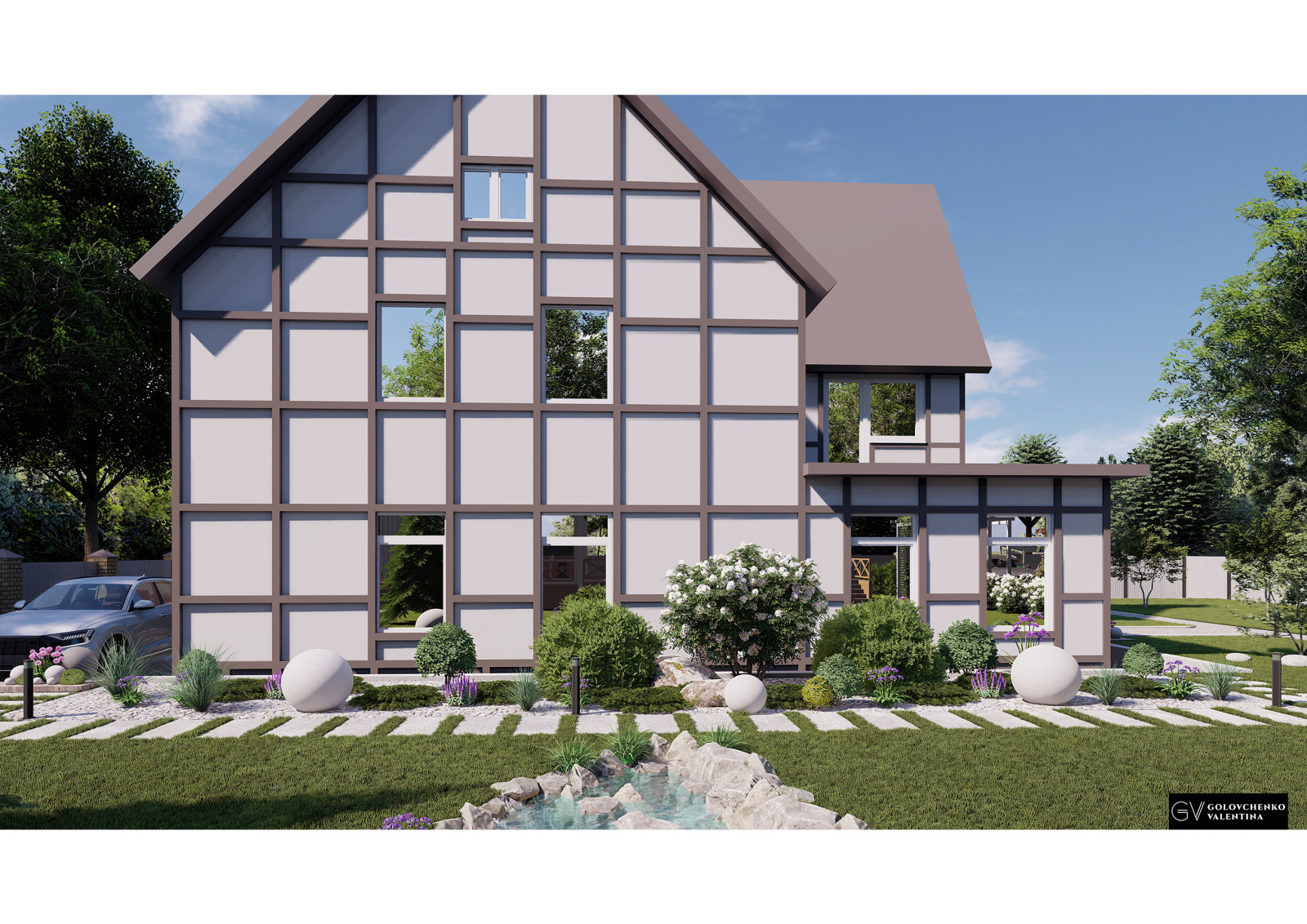 Концептуальный проект ландшафта частного дома