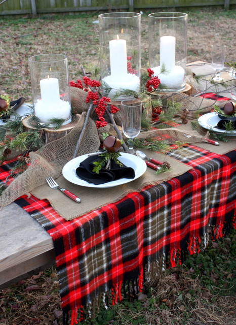 Winter Tablescape rustikt-spisestue