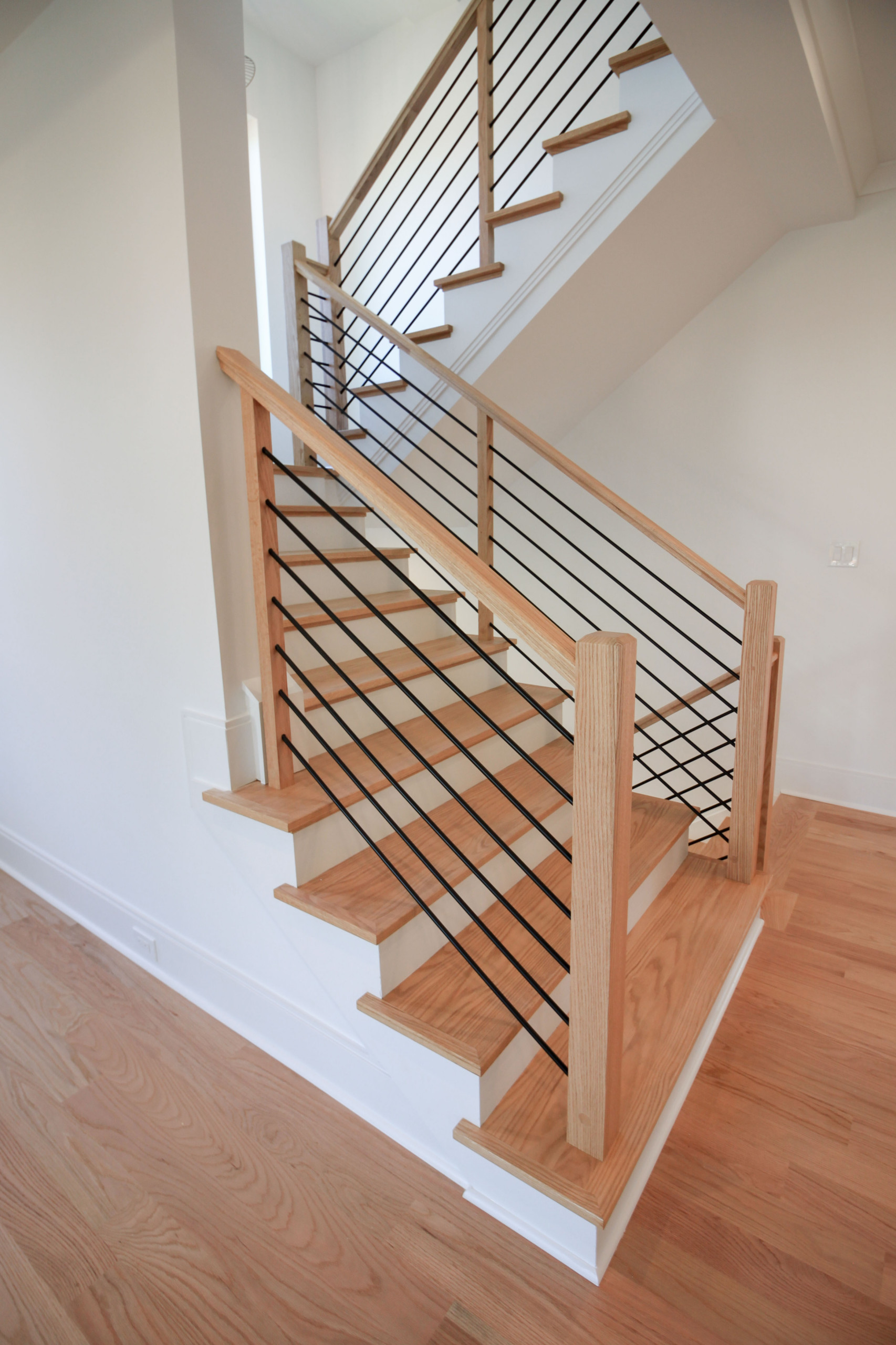 94_Neutral Color Floating Staircase with Metal Balusters, Bethesda MD 20817