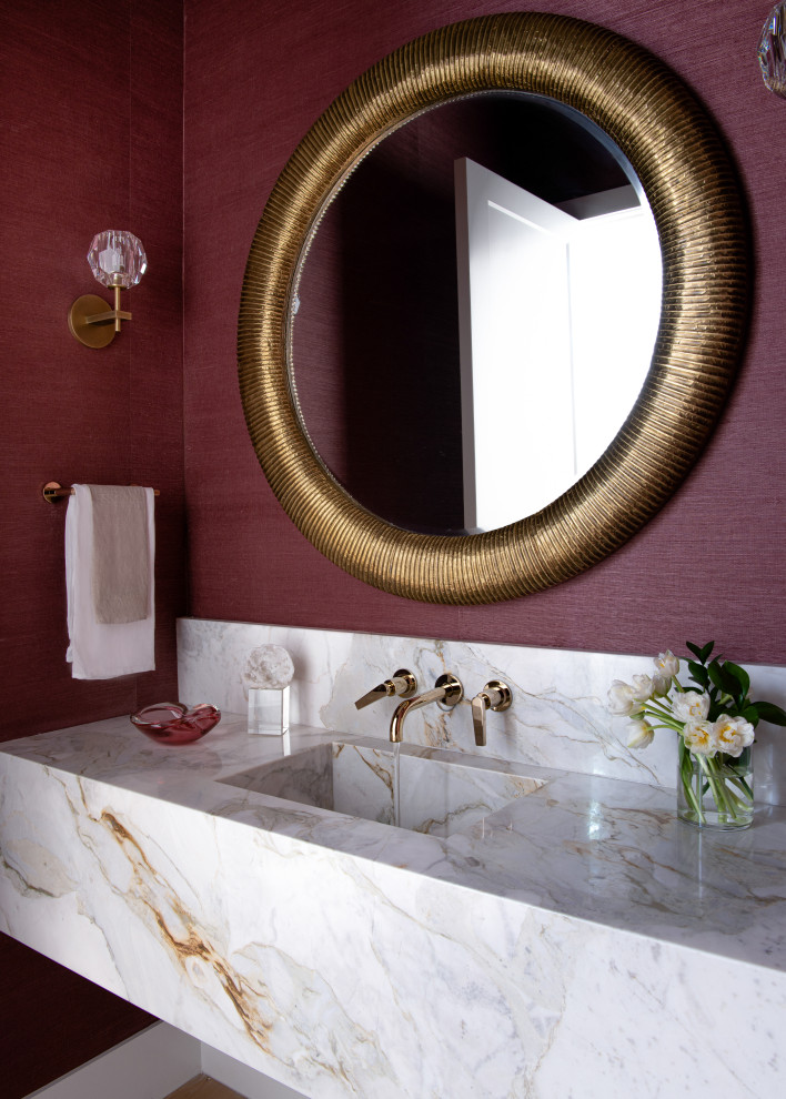 Inspiration for a transitional powder room in Dallas.