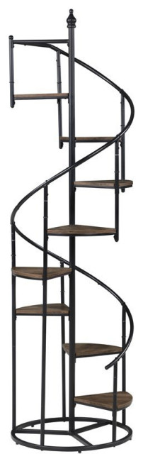 Coaster Staircase Farmhouse Metal Bookcase with 8 Shelves in Black