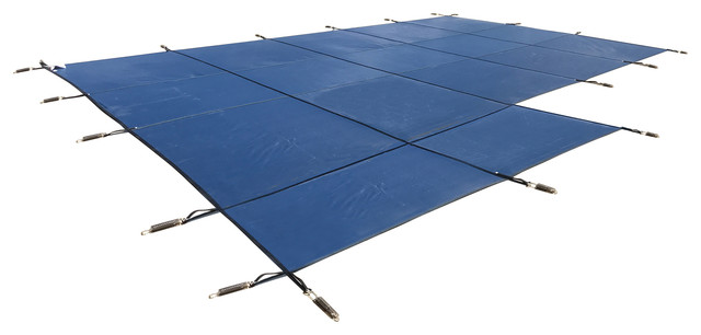 Water Warden Blue Mesh Safety Pool Cover, Left Side Step, 18' X 36'