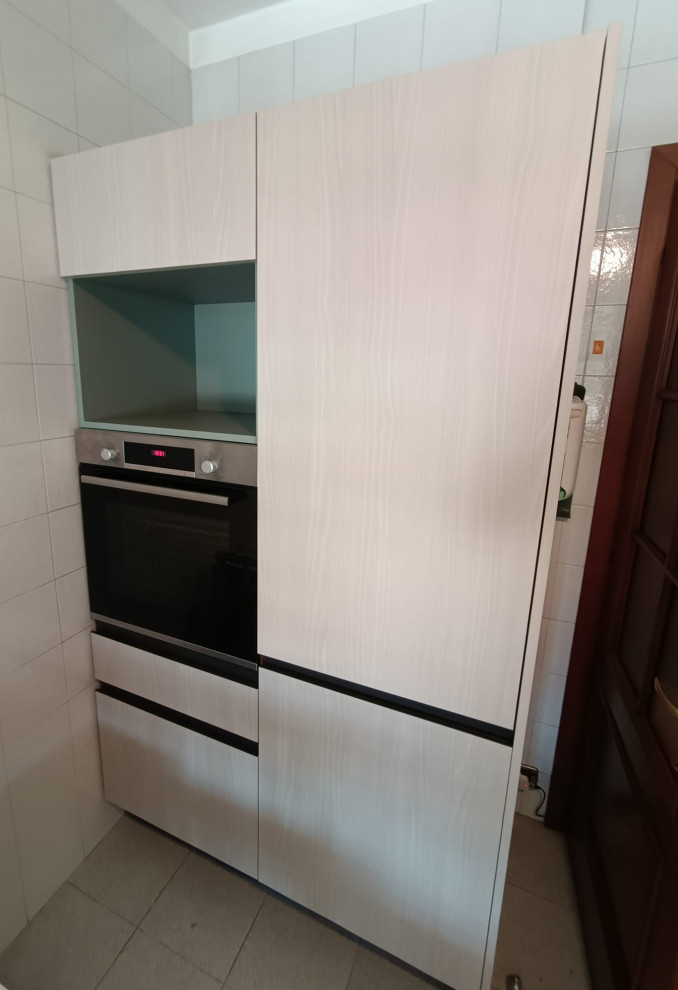 Restyling Cucina Ante Olmo Crudo e Verde Acqua