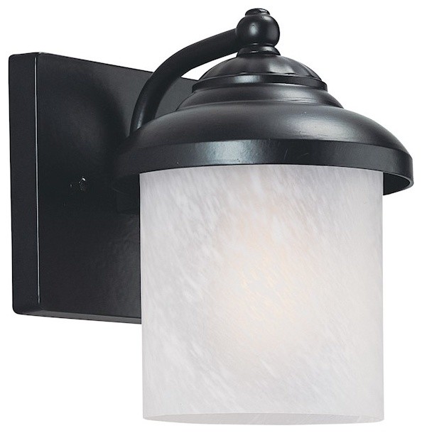 Sea Gull Yorktown Small 1 Light 100w Outdoor Photocell Wall Lantern Black