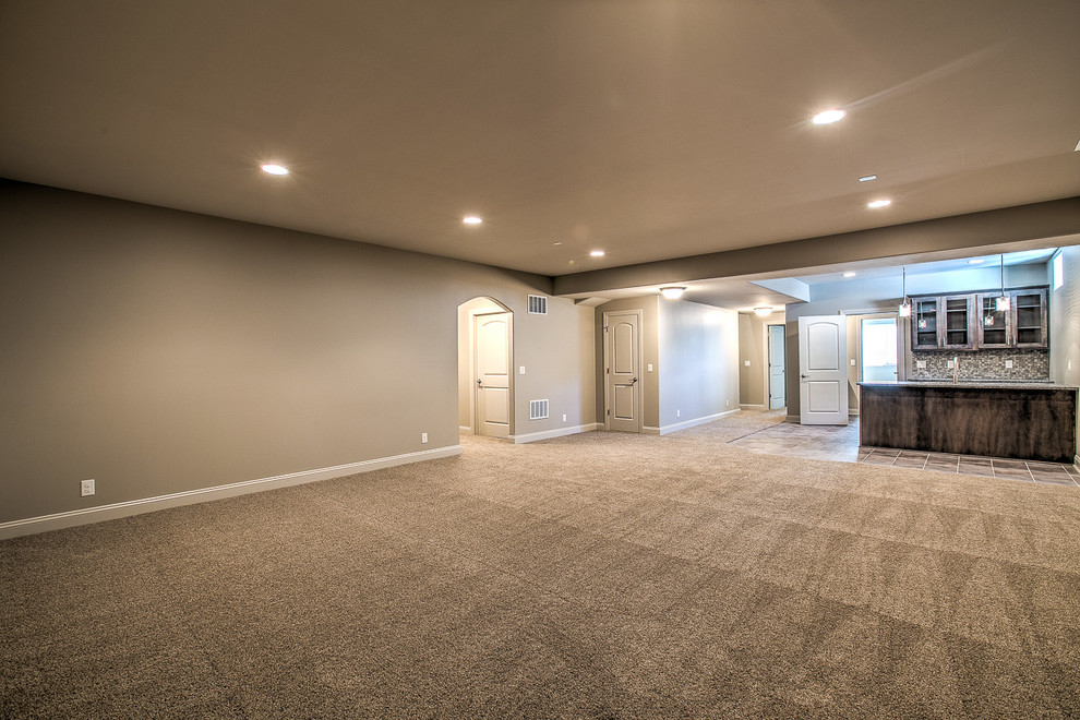 Inspiration for a transitional home design remodel in Omaha