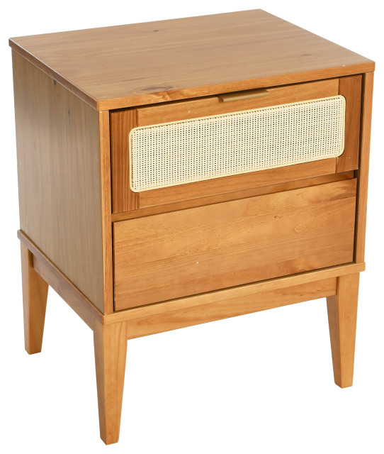 Crawford Wood 2Drawer Bed Side Table Tropical Side Tables And End Tables by Creative Co