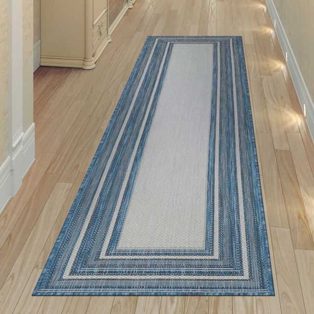 Liora Manne Carmel Multi Border Indoor/Outdoor Rug Contemporary