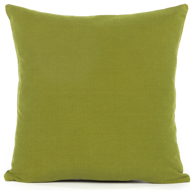 Solid Olive Green Accent, Throw Pillow Cover, 16"x16"