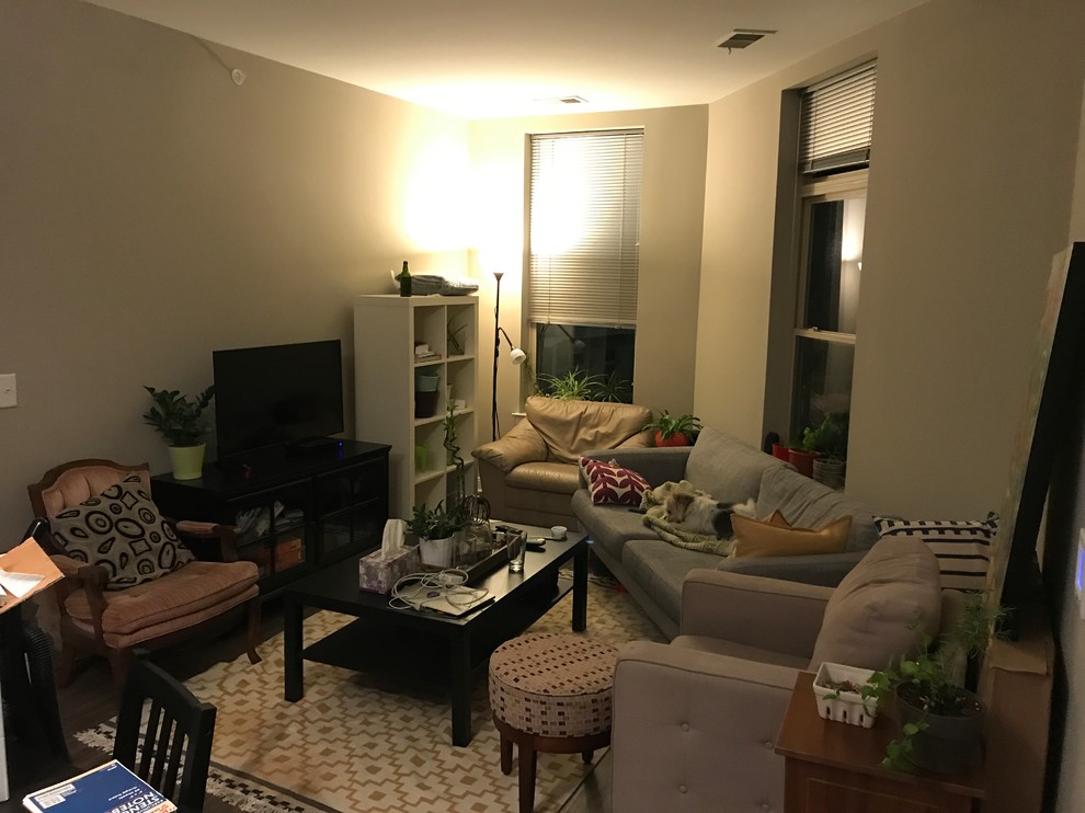 odd shaped living room
