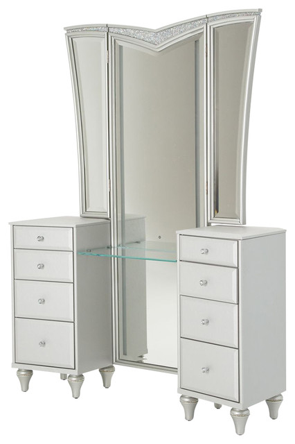 Aico Melrose Plaza Vanity And Mirror Traditional Bedroom