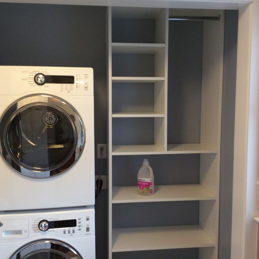 Charming half bath with concealed laundry functions - Eclectic ...