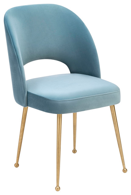Swell Velvet Chair, Blue