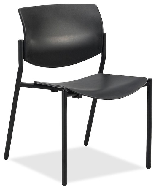 Lorell Stack Chairs With Molded Plastic Seat Back Black Lorell Stack Chairs With Molded Plastic Seat Back Black Set Of 2 Contemporary Office By Bisonoffice