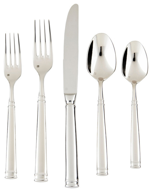 Fortessa Bistro 5-Piece Stainless Steel Flatware Set, Silver ...