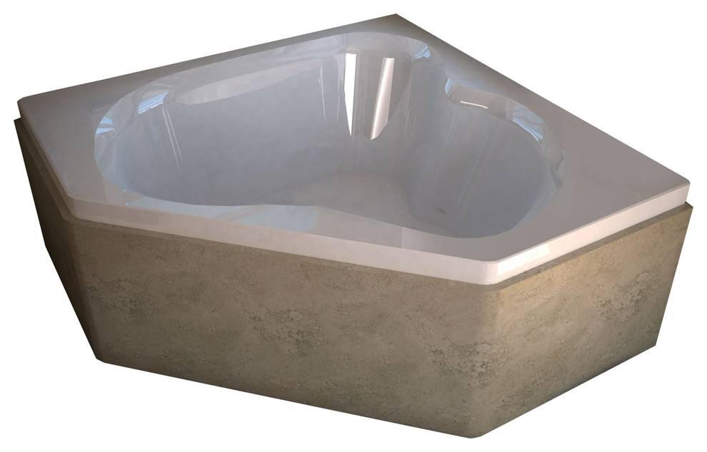 Whirlpools Cascade 60 x 60 Corner Air Jetted Bathtub, Left, 59.25 in. L x 59.25 in. W x 23 in. H