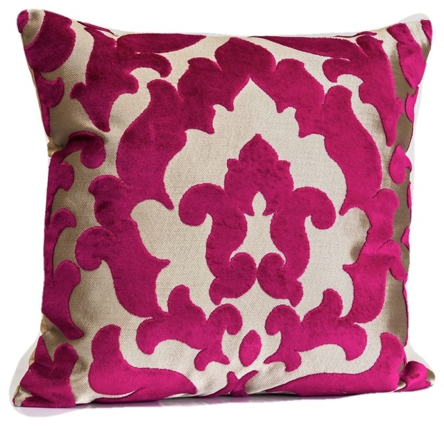 Designer Velvet Throw Pillow Fuchsia And Gold Cover Accent 20 X Designer Velvet Throw Pillow Fuchsia And Gold Cover Accent 20 X