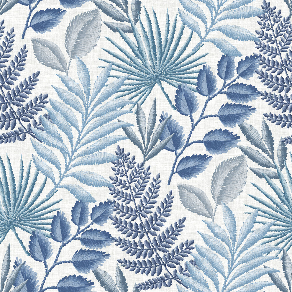 Palomas Blue Botanical Wallpaper Bolt