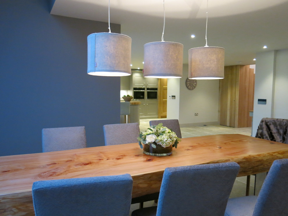 Photo of a large contemporary dining room in Cheshire.