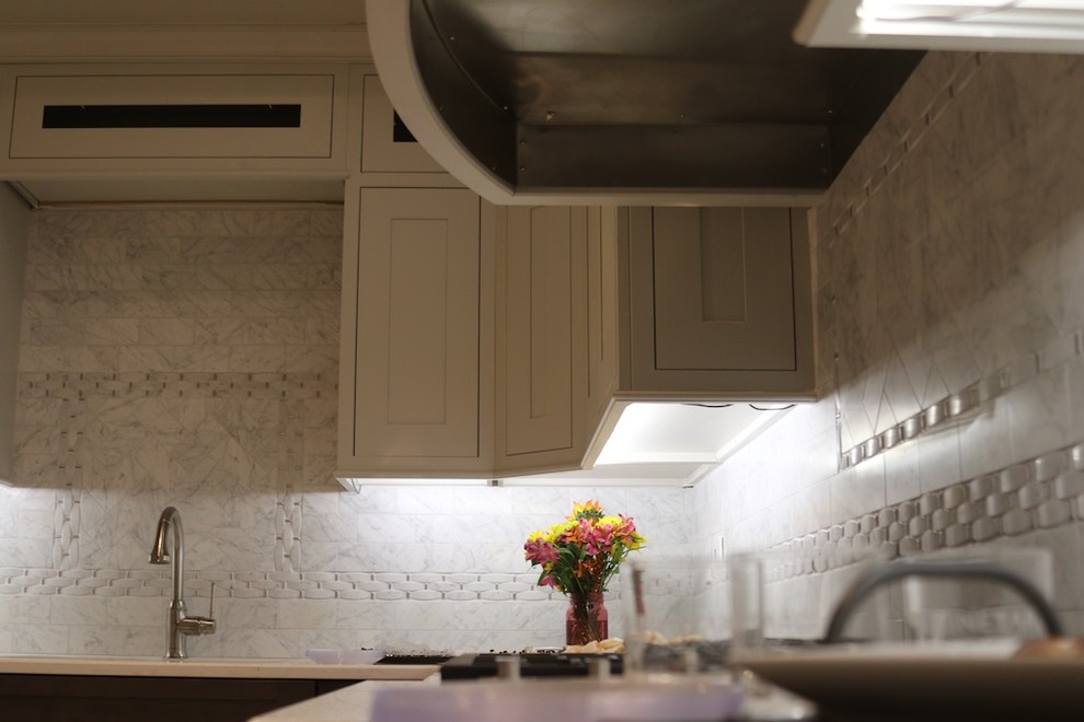 Example of a transitional kitchen design in Chicago