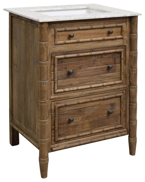 26 5 Reclaimed Pine Faux Bamboo Single Bath Vanity Asian Faux Bamboo Single Bath Vanity