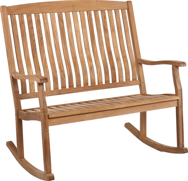 Rockfort Teak Double Rocker Transitional Outdoor Rocking Rockfort Teak Double Rocker