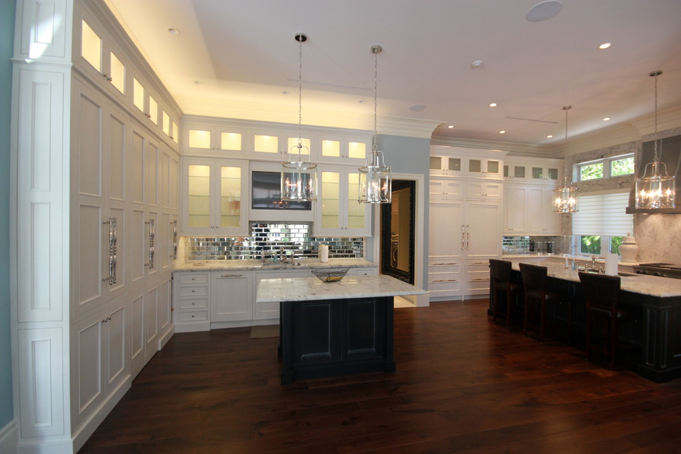 Example of a transitional kitchen design in Miami