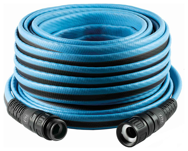 FITT Force Tek Garden Hose, Medium duty Water Hose, Light Blue, 5/8" 50ft Traditional Garden