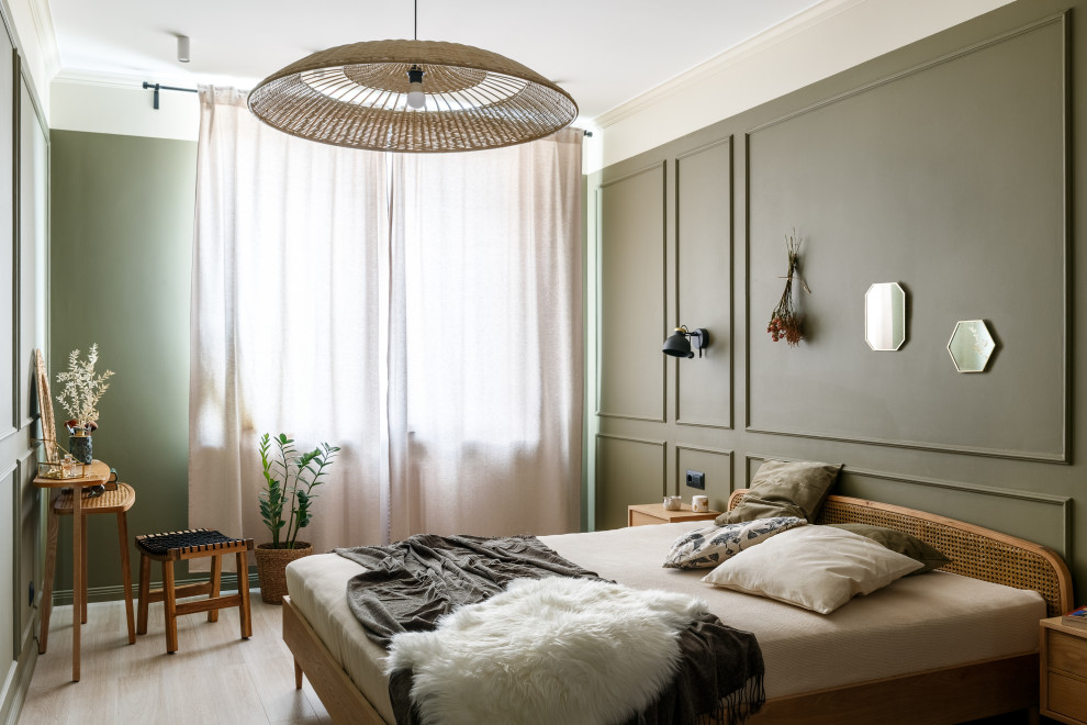 Photo of a scandinavian bedroom in Saint Petersburg.