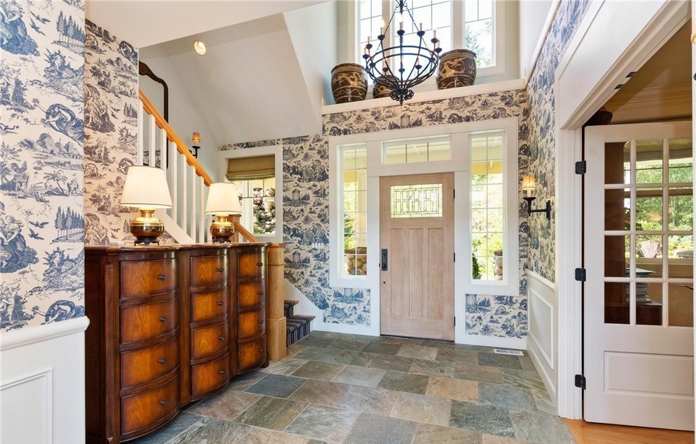 Inspiration for a timeless entryway remodel in Seattle