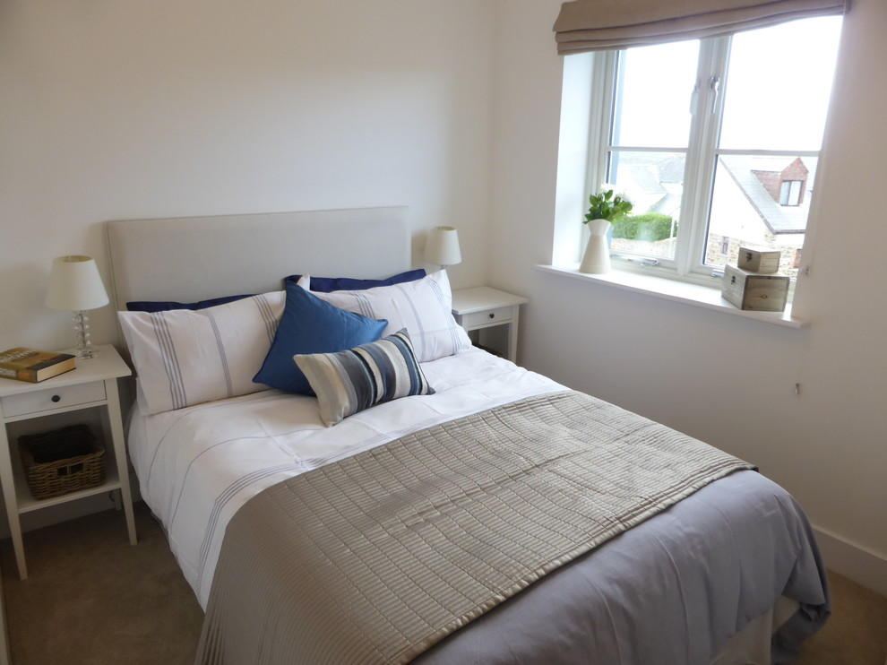 This is an example of a transitional bedroom in Cornwall.