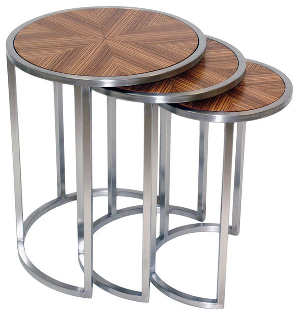 Allan Copley Designs Greta Set of 3 Round Nesting End Tables